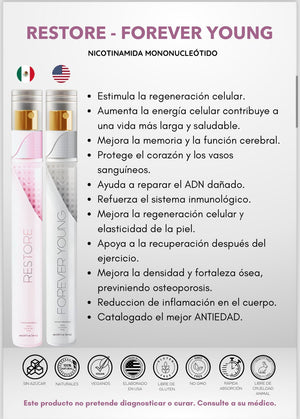 Adiós a las arrugas - Antienvejecimiento - Restore (Forever Young) + ENVIO GRATIS ⭐⭐⭐⭐⭐